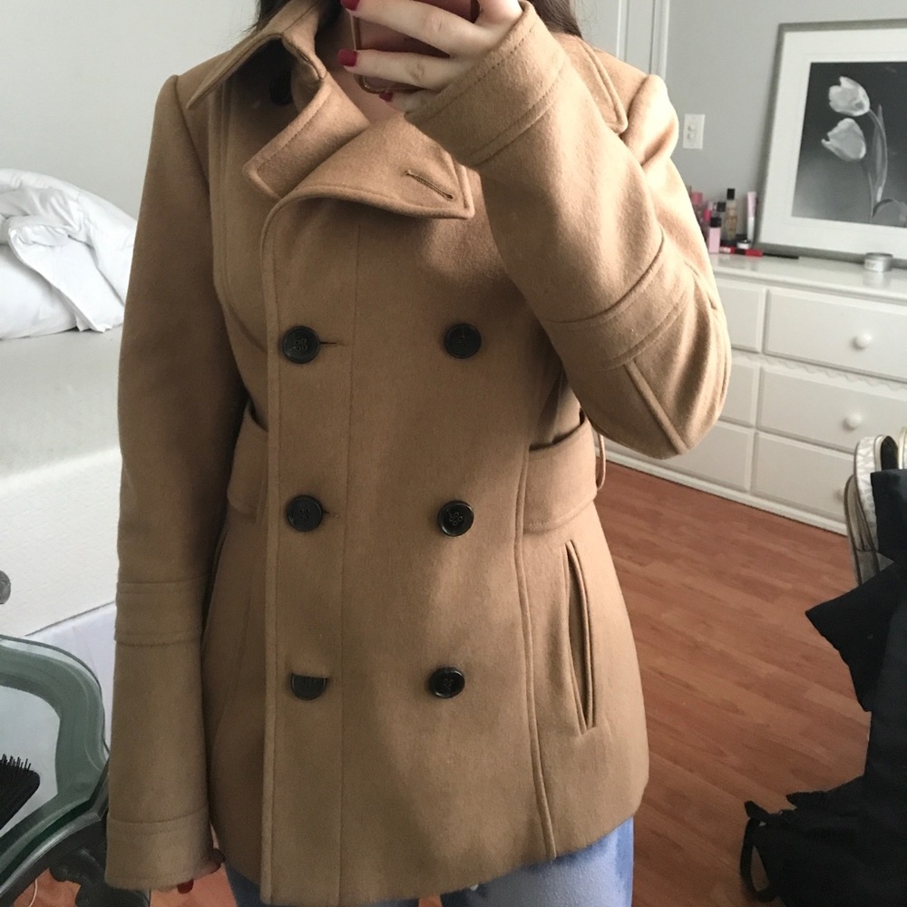 MODA International camel pea coat small